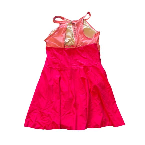 NWT Holipick Bright Pink Swimdress One Piece Swimsuit Built In Bottoms Size Sm - Picture 2 of 5